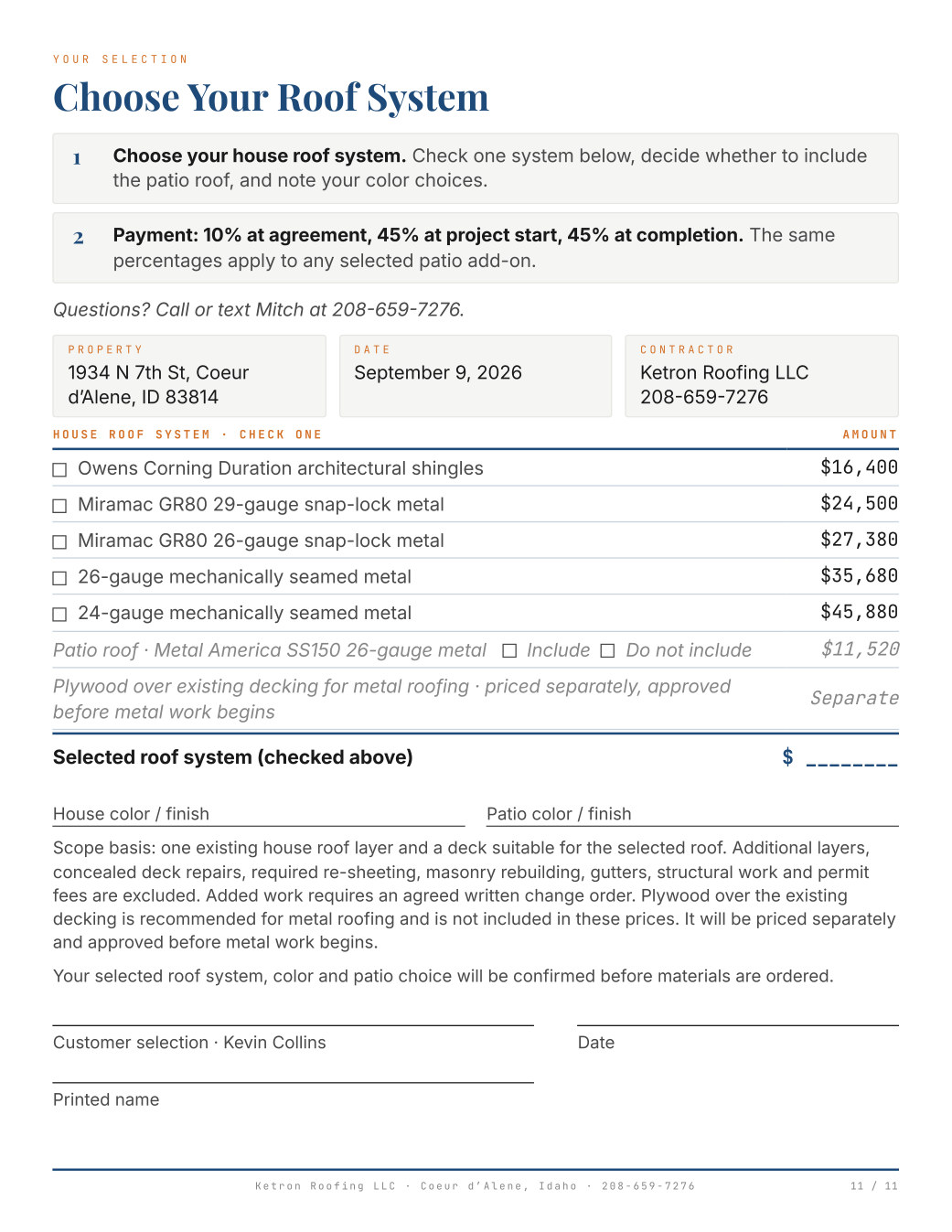 Proposal page 11 of 11